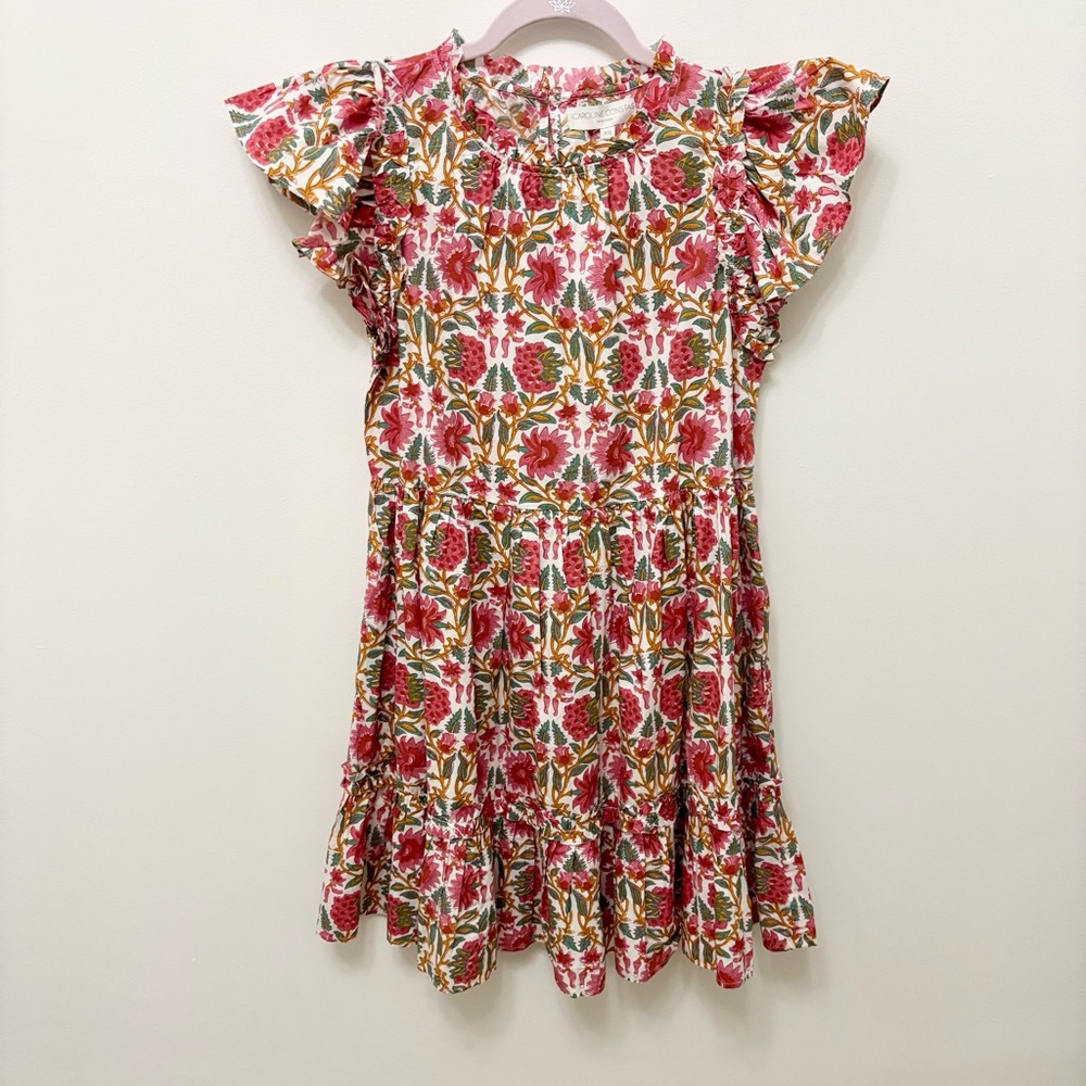 Caroline Constas Floral Mini Dress - Red and Green